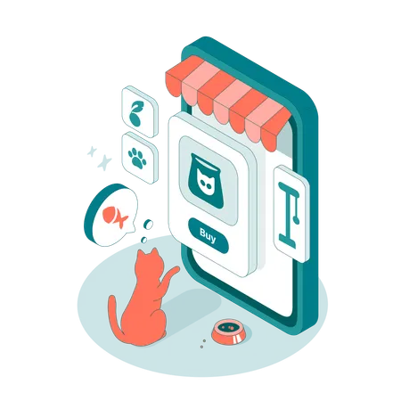 The pet store mobile app  Illustration