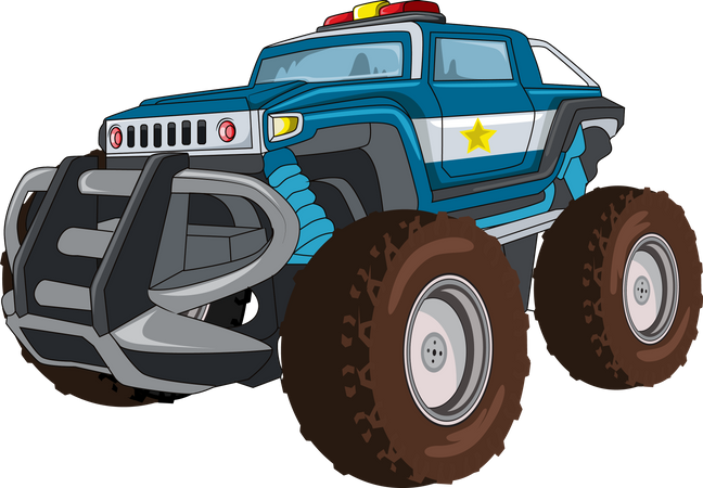 The police monster car  Illustration