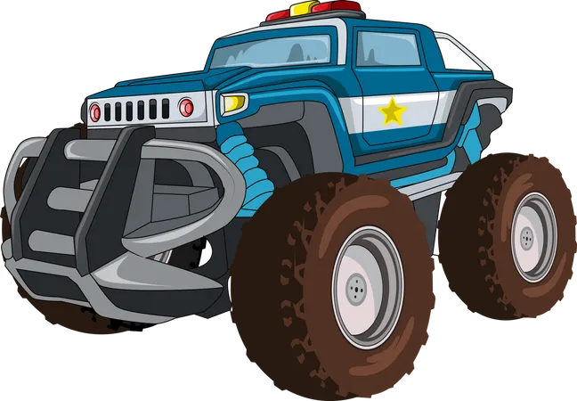 The police monster car  Illustration