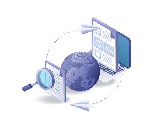 The process of transferring data between worlds  Illustration