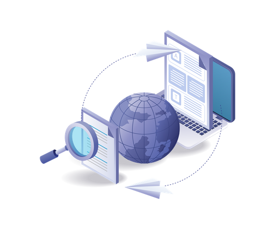The process of transferring data between worlds  Illustration