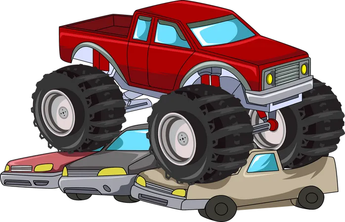 The red monster truck  Illustration