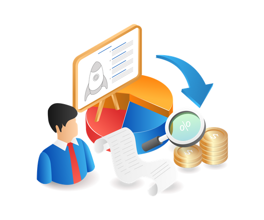 The result of launching a new product  Illustration