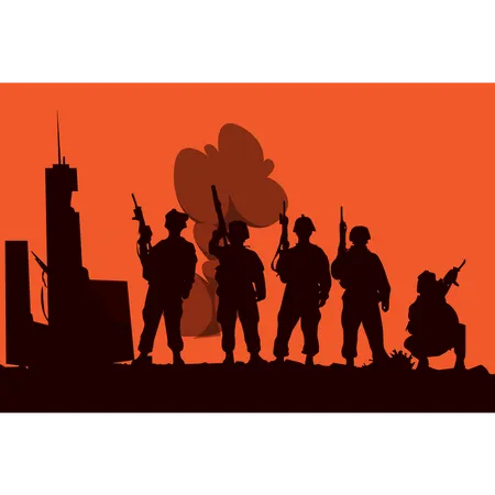 The Soldiers Are At War Illustration
