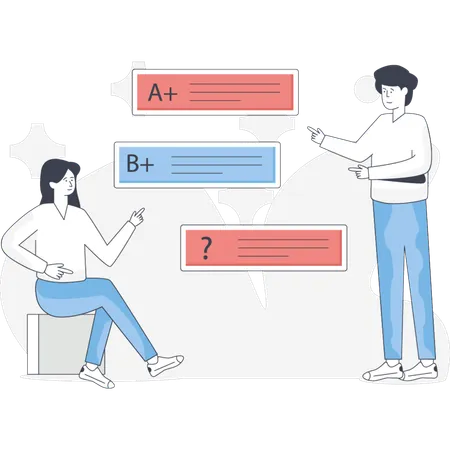 The student asking about learning question  Illustration