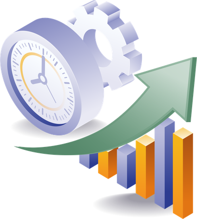 The time cycle of financial business achievement increases  Illustration