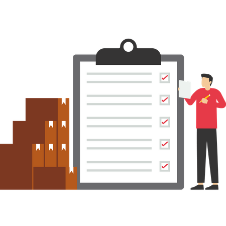 The warehouse manager maintains shipment records  Illustration