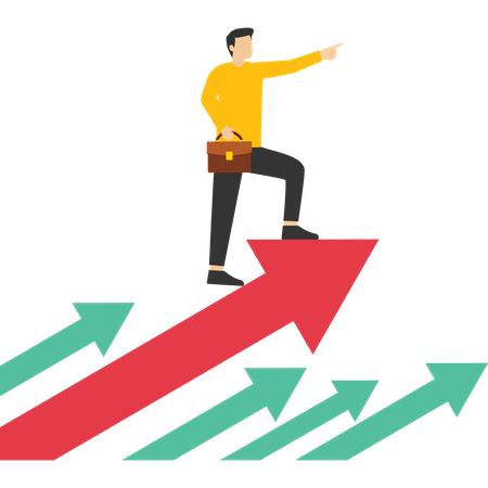 The way forward leader currency aspirations business  Illustration