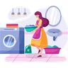 illustrations of cloth cleaning