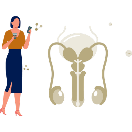 The woman is enjoying drink  Illustration