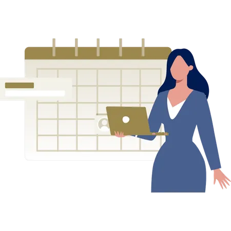 The woman is making medical schedule  Illustration