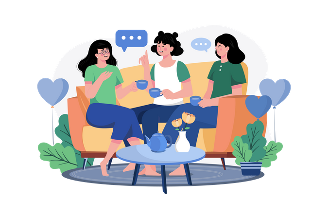 The Women Are Talking Together  Illustration