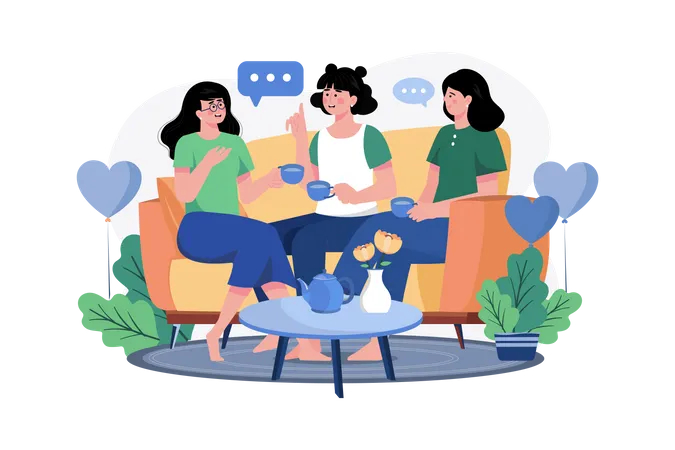 The Women Are Talking Together  Illustration