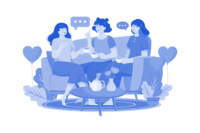 The Women Are Talking Together  Illustration