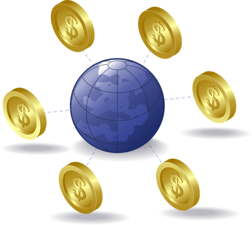 The world of network financial business  Illustration