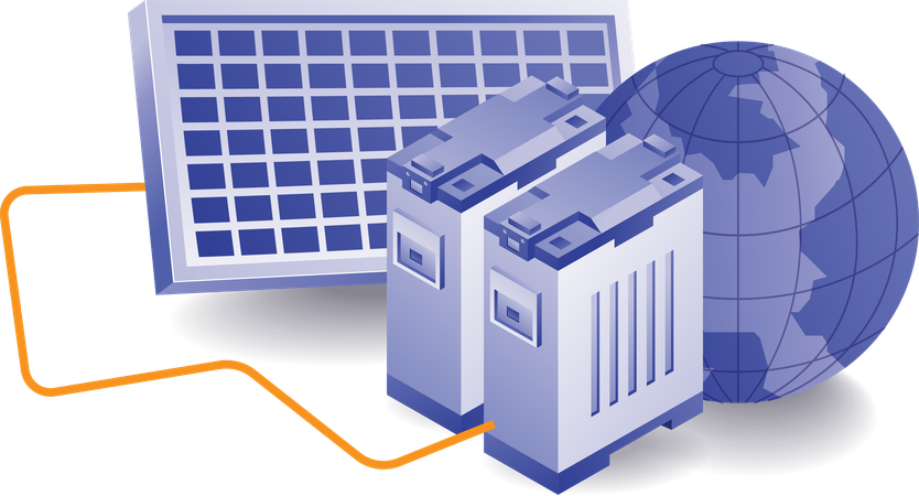 The world of solar panel energy batteries eco green 1  Illustration