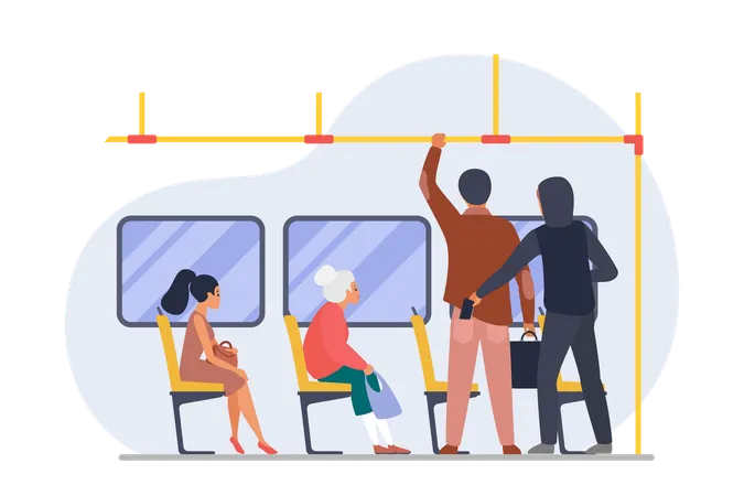 Theft Of Money In Public Transport Vector Illustration Cartoon Thief Sitting On Seat With Passengers In Interior Of Subway Train Or Bus Pickpocket Character Stealing Wallet From Male Victims Pocket Illustration