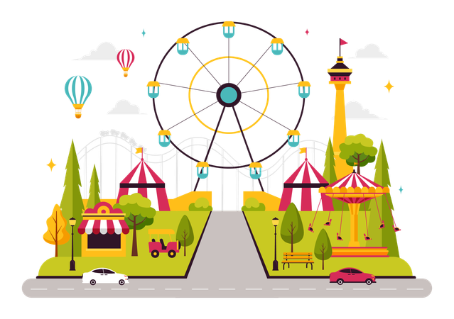 Theme Park Adventure  Illustration