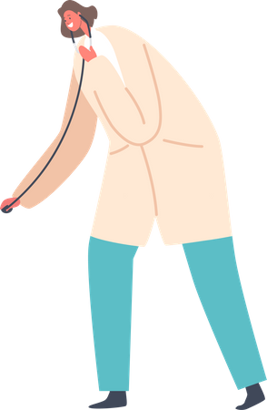 Therapist Doctor with Stethoscope  Illustration