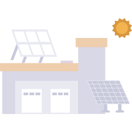 There is a sustainable solar panel on the house  Illustration