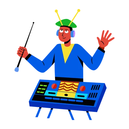 Theremin Player  Illustration