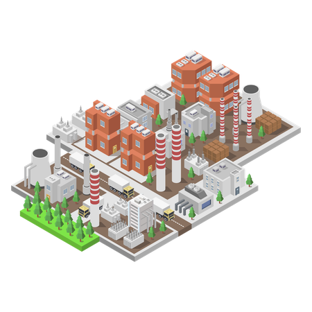 Thermal and biothermal power plant  Illustration