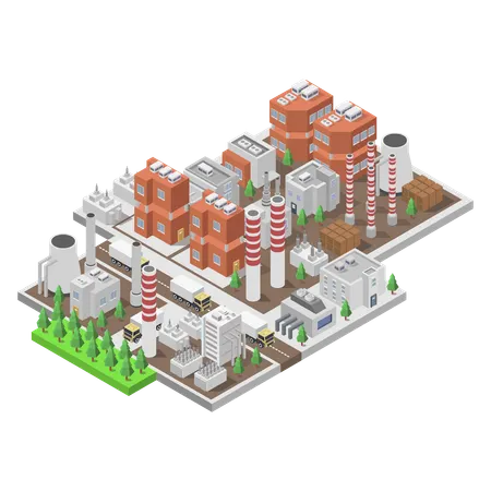 Thermal and biothermal power plant  Illustration