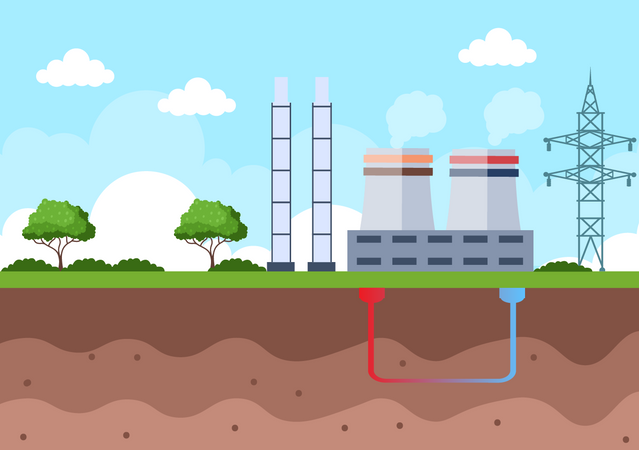 Thermal Power Plant Illustration