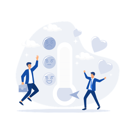 Thermometer as stress level scale emotions  Illustration