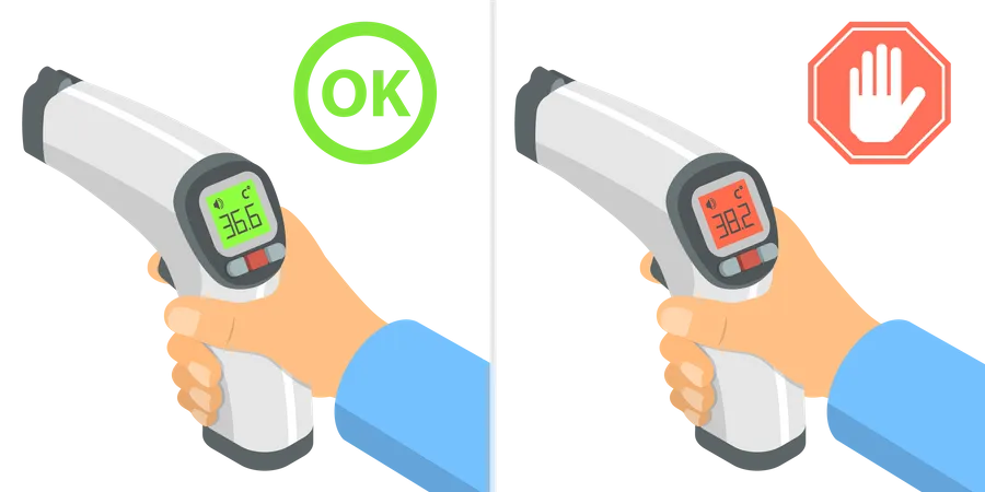 Thermometer Checking Body Temperatur  Illustration