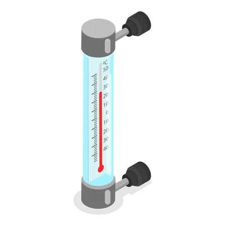 3 D Isometric Flat Vector Set Of Thermometers Measuring Temperature Indoor Outdoor Health Control Item 2 イラスト
