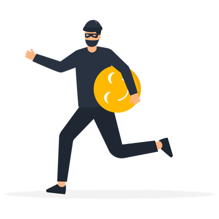 Thief carrying happy emoji  Illustration