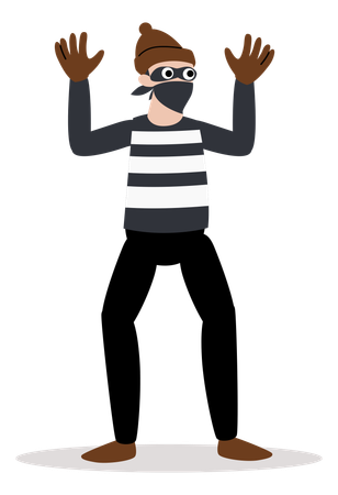 Thief Getting Caught  Illustration