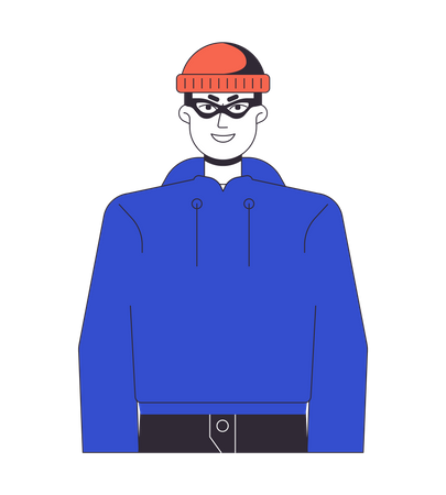 Thief in cap gloating  Illustration