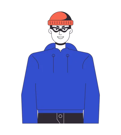 Thief in cap gloating  Illustration