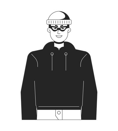 Thief in cap gloating  Illustration