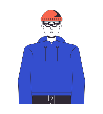 Thief in cap gloating  Illustration