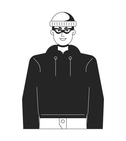 Thief in cap gloating  Illustration