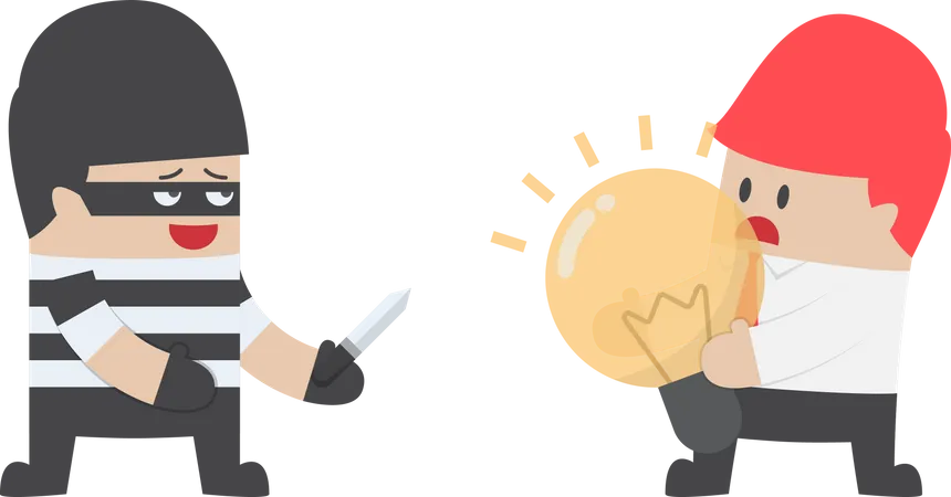 Thief robbing idea  Illustration
