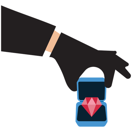 Thief stealing diamond  Illustration
