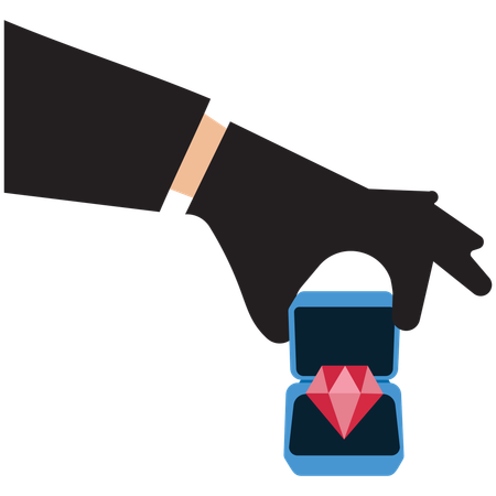 Thief stealing diamond  Illustration