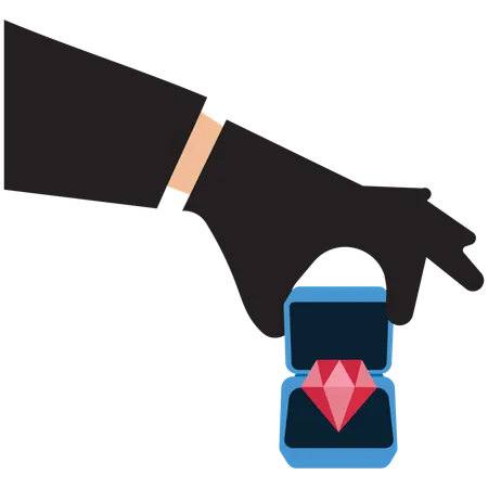Thief stealing diamond  Illustration