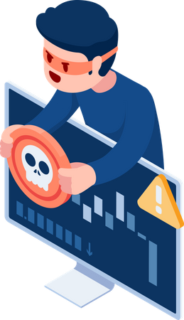 Thief stealing information  Illustration