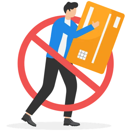 Thief steals credit card  Illustration