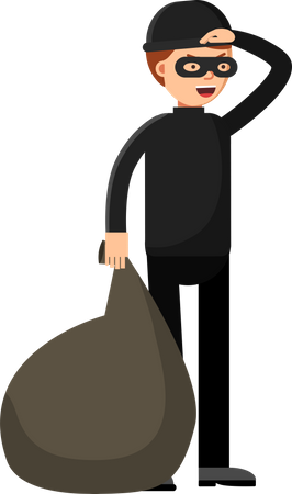 Thief with bag  Illustration