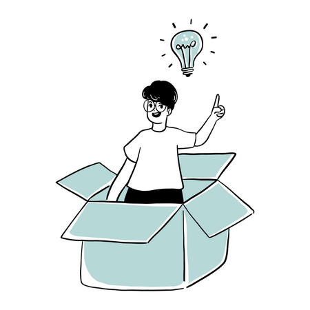 Think outside the box  Illustration