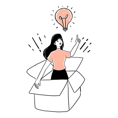 Think outside the box  Illustration
