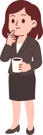 Thinking Business Woman  Illustration
