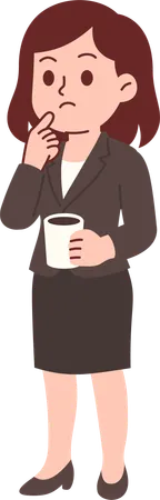 Thinking Business Woman  Illustration