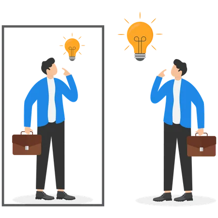 Thinking Inside And Thinking Outside The Box Business Cartoon Vector Illustration Illustration